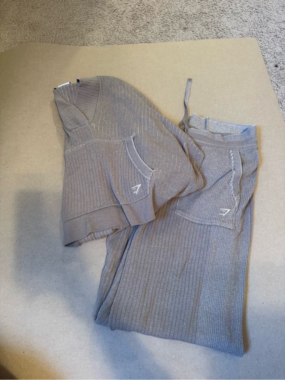 Gymshark Knitwear Lounge Set in Taupe
